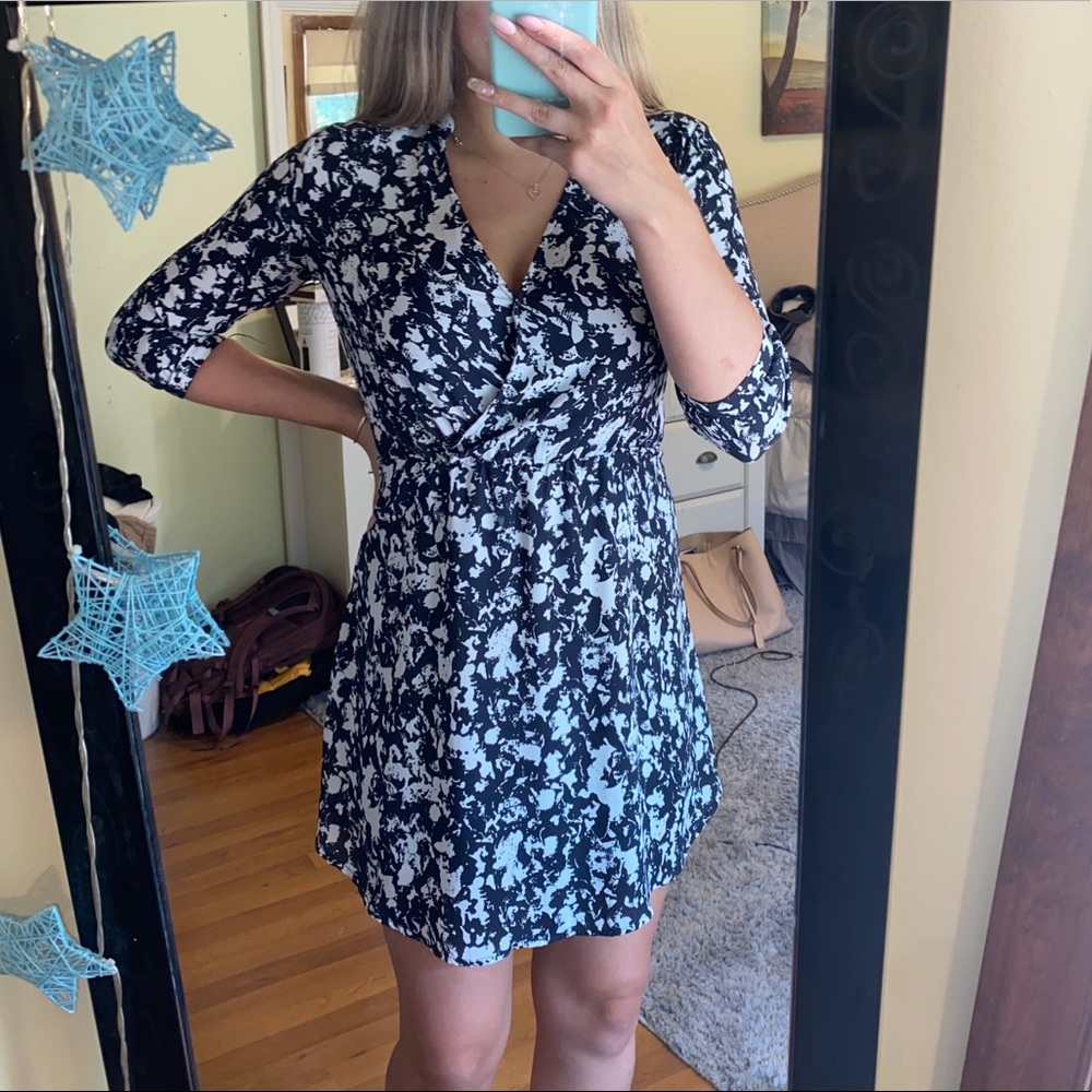 Navy and White Floral dress